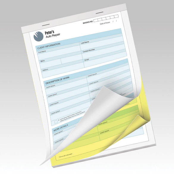2-Part NCR Forms With Wrap Around Cover