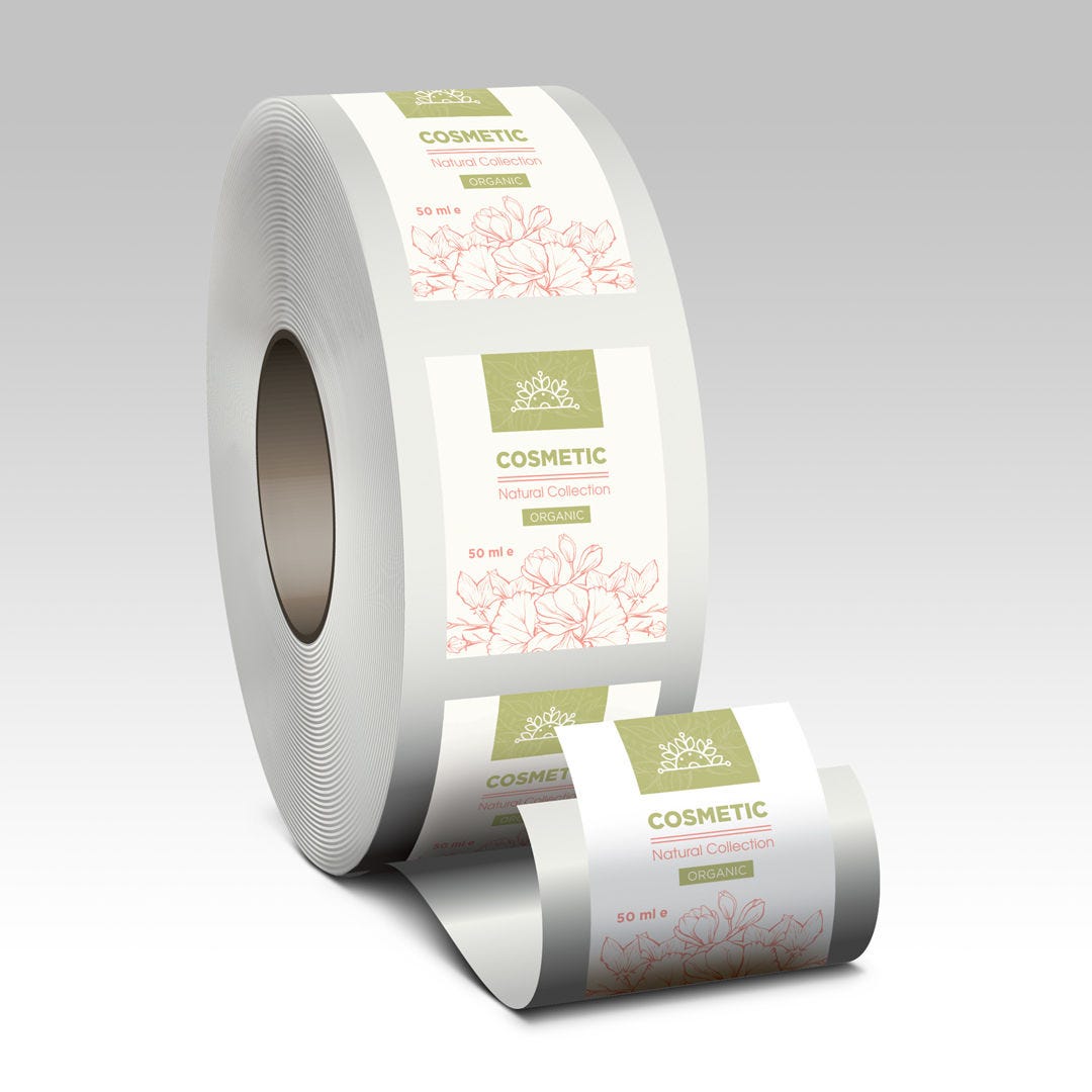 Custom White BOPP Roll Labels