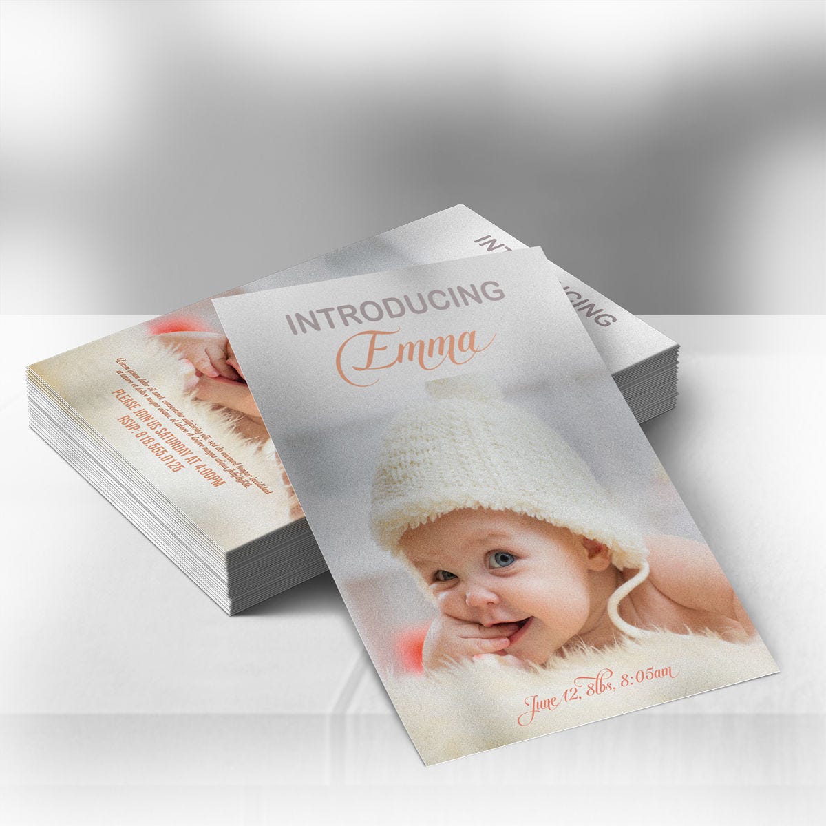 Pearl Metallic Announcement Cards