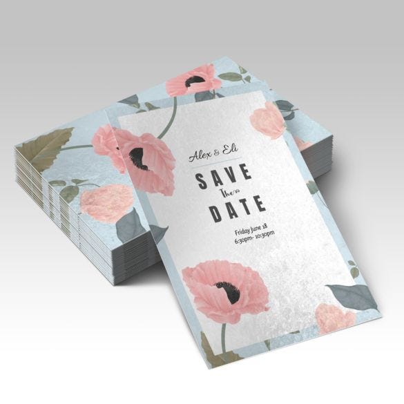 Pearl Metallic Announcement Cards