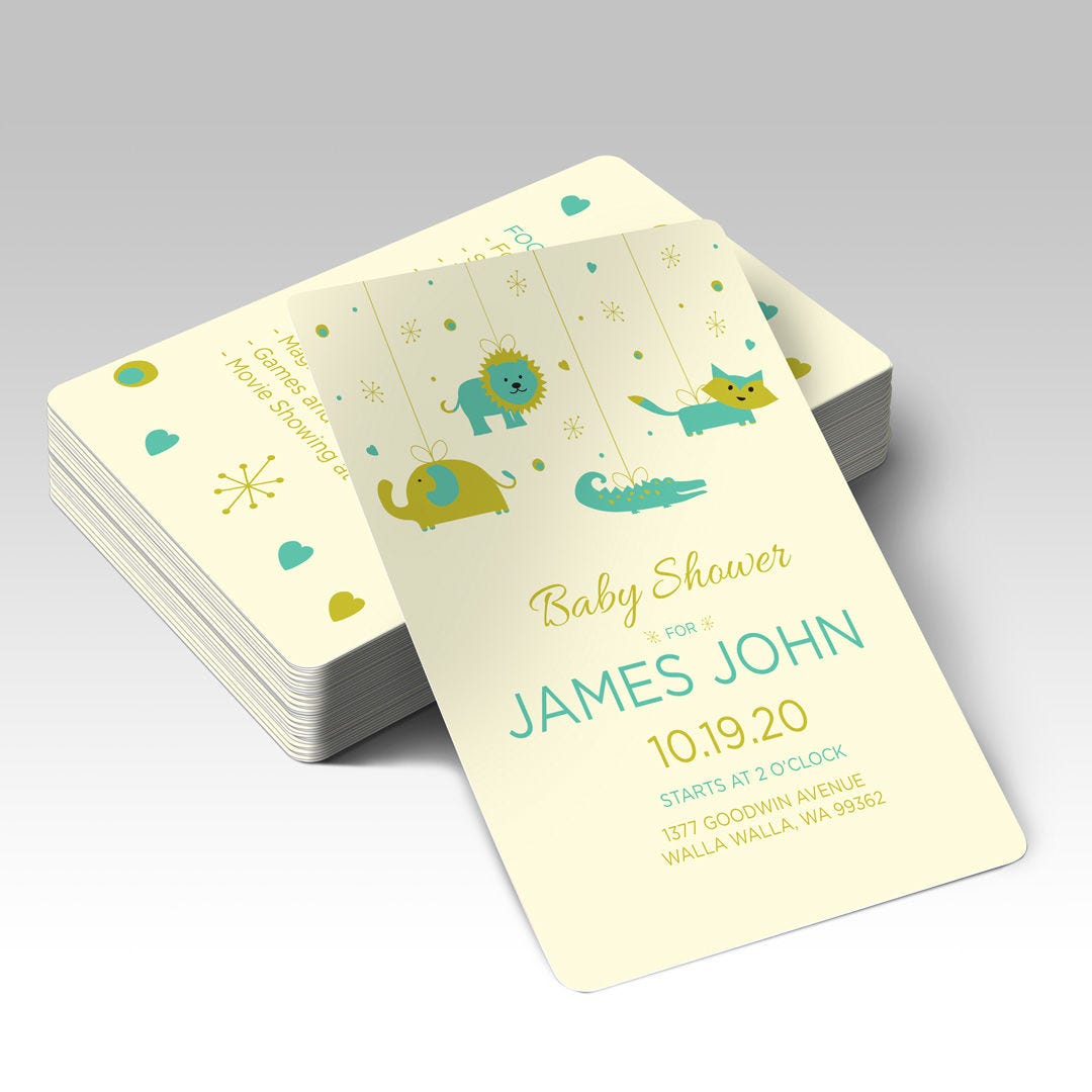 Rounded Corner Announcement Cards